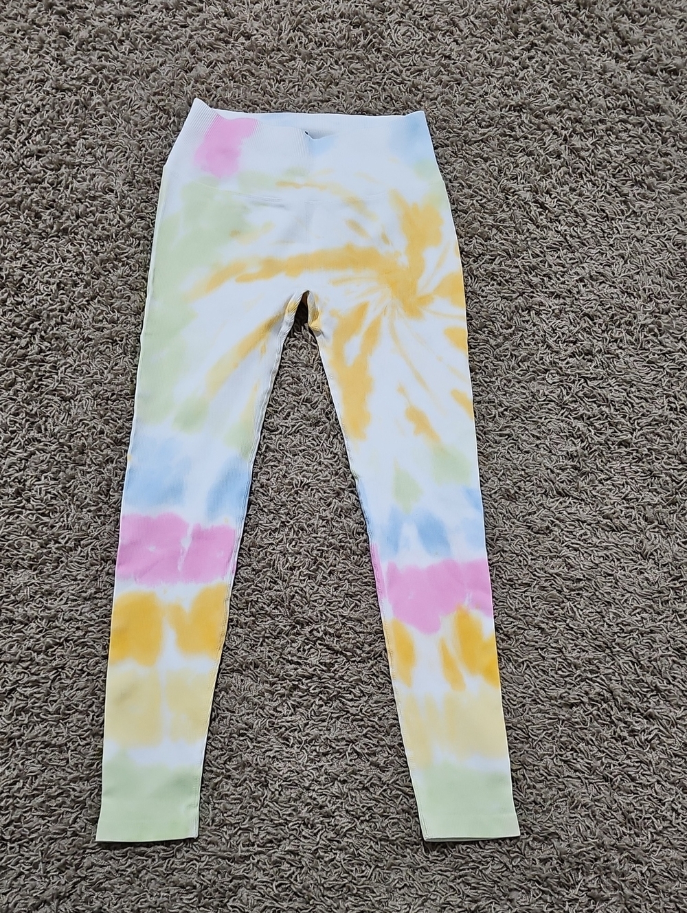 Spiritual Gangster Love Sculpt Leggings Seamless White Sunburst M/L Tie Dye